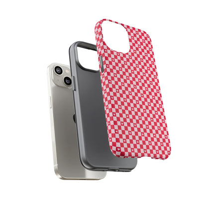 Red Checkerboard Heart Phone Case