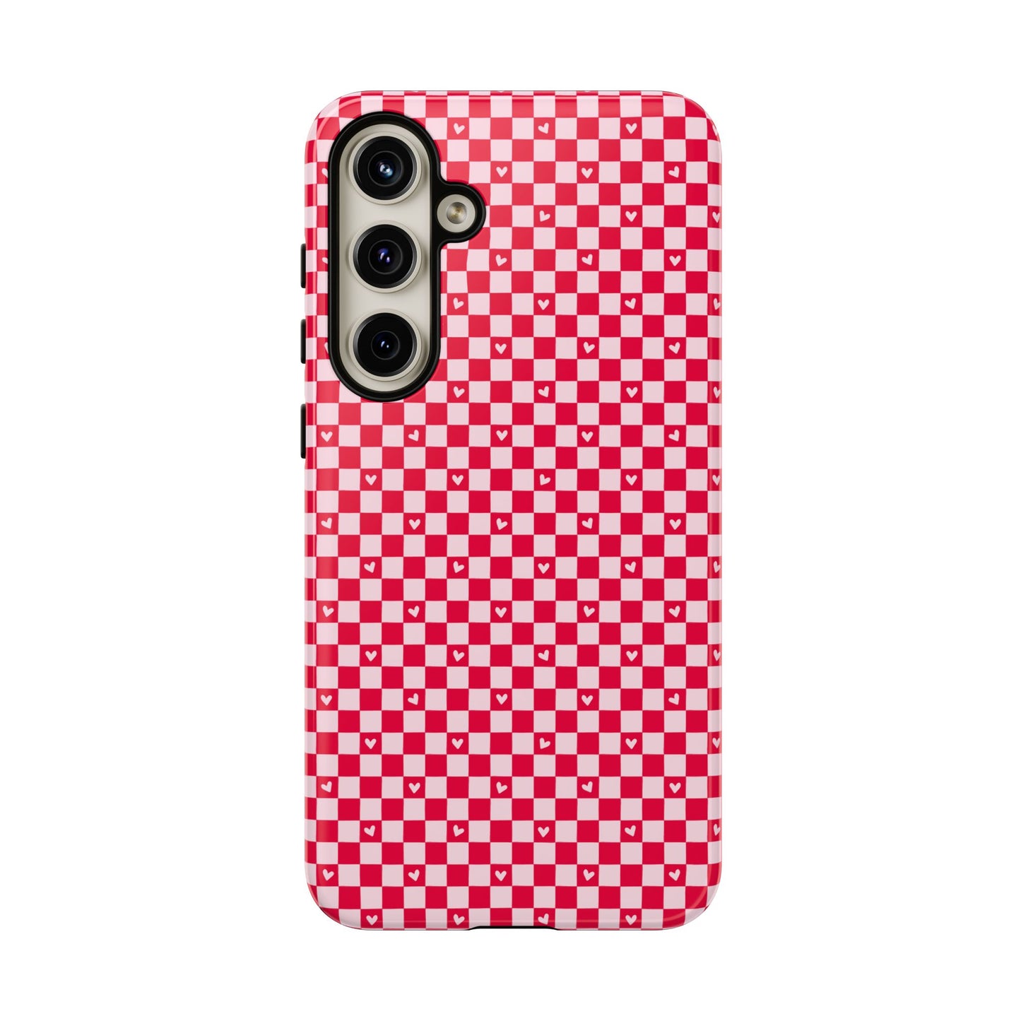 Red Checkerboard Heart Phone Case