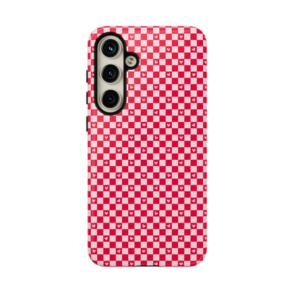 Red Checkerboard Heart Phone Case