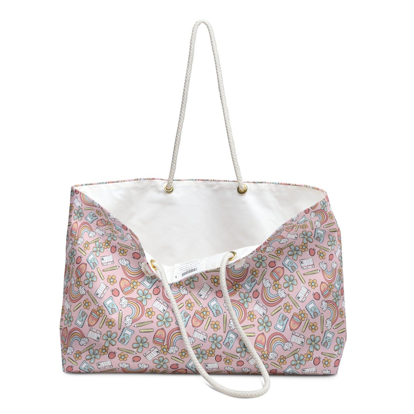 Colorful Teacher Themed Rainbow Weekender Bag - Perfect for Travel & Adventure
