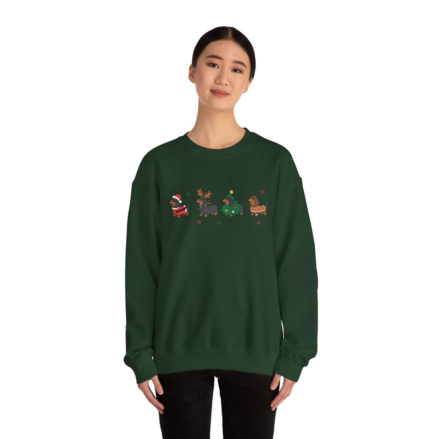 Festive Dog Christmas Crewneck Sweatshirt