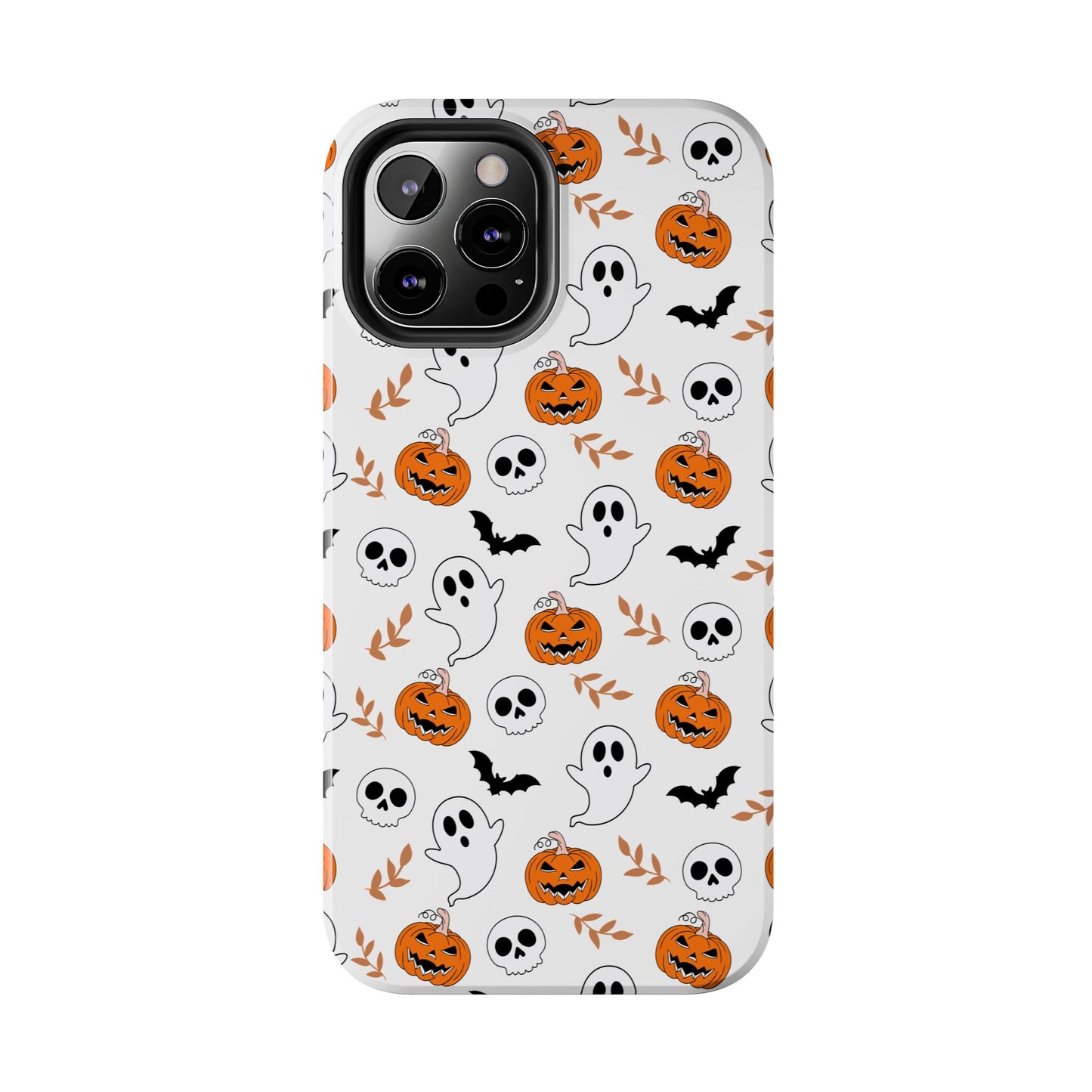 Halloween Themed Tough Phone Cases, Spooky Ghosts & Skulls, Perfect for Fall Decor, Unique Gift for Halloween Lovers, Fun Pumpkin Design