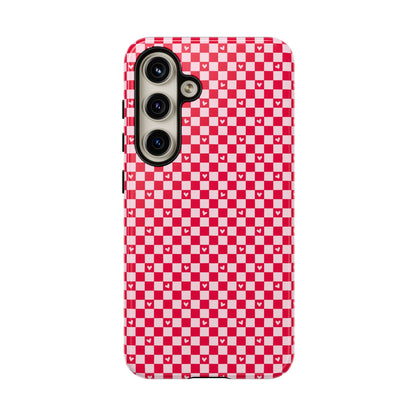 Red Checkerboard Heart Phone Case