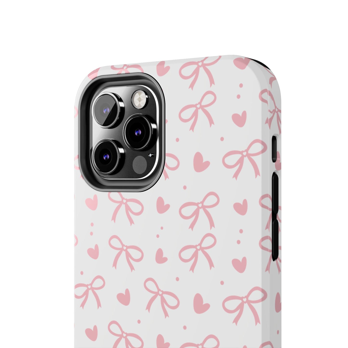 Love & Bows Tough Phone Cases for Girls, Cute Phone Cover, Valentine's Day Gift, Girly Accessories, Heart Pattern