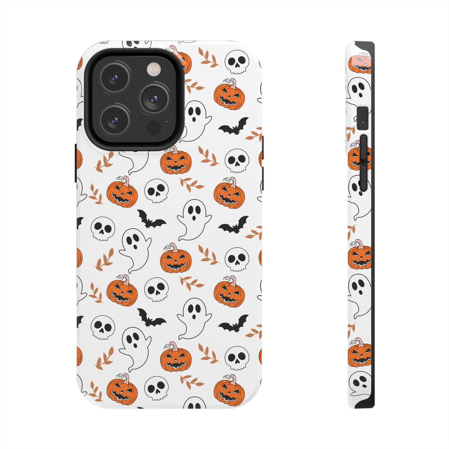 Halloween Themed Tough Phone Cases, Spooky Ghosts & Skulls, Perfect for Fall Decor, Unique Gift for Halloween Lovers, Fun Pumpkin Design