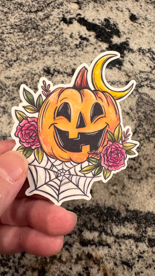 Witchy Pumpkin Vinyl Sticker