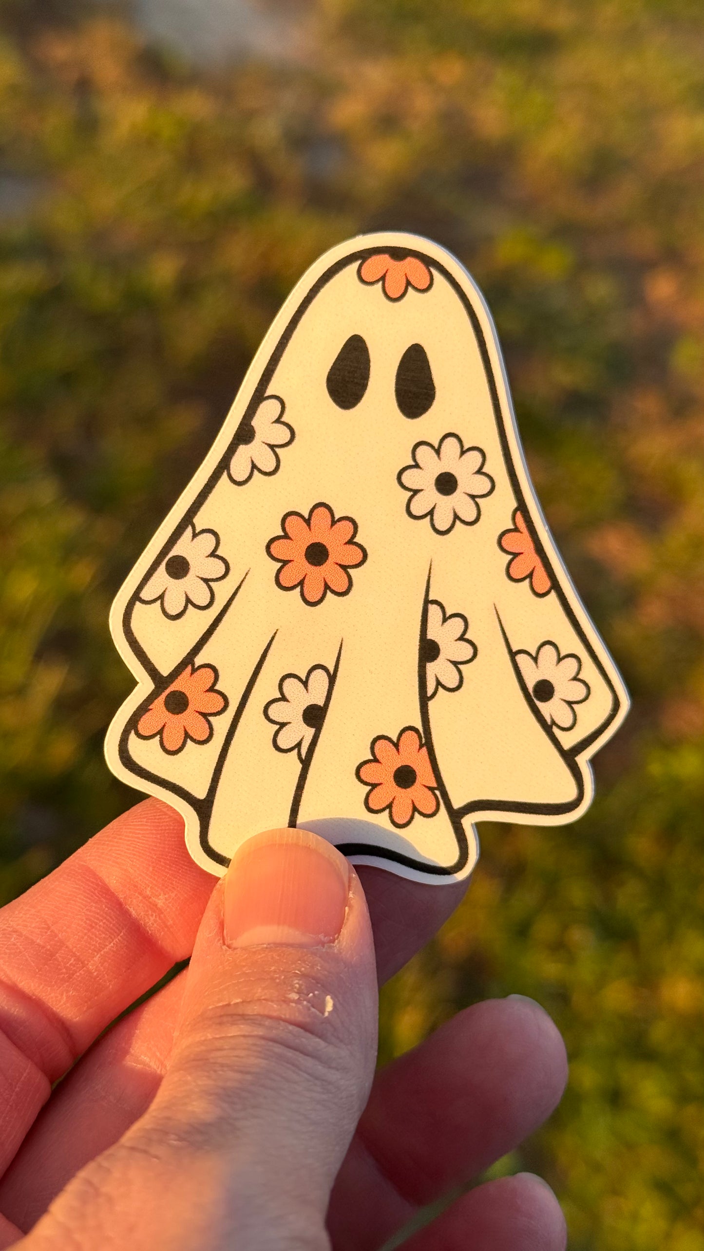 Floral Ghost Vinyl Stickers