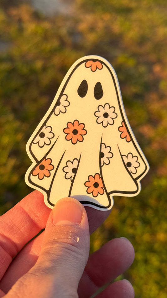 Floral Ghost Vinyl Stickers
