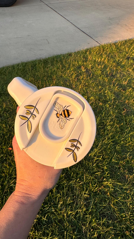 Floral Bee Insulated Tumbler 16 oz Custom Travel Cup, Tumbler, Custom Tumbler, Zak! 16 oz Floral Bee Tumbler, Insulated Drinkware, Travel Cup